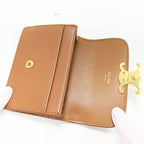 Celine Card Case Business Holder With Triomphe Flap Shiny Calfskin Bronze — view 4