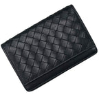 Bottega Veneta Card Case Business Holder Intrecht Leather Black