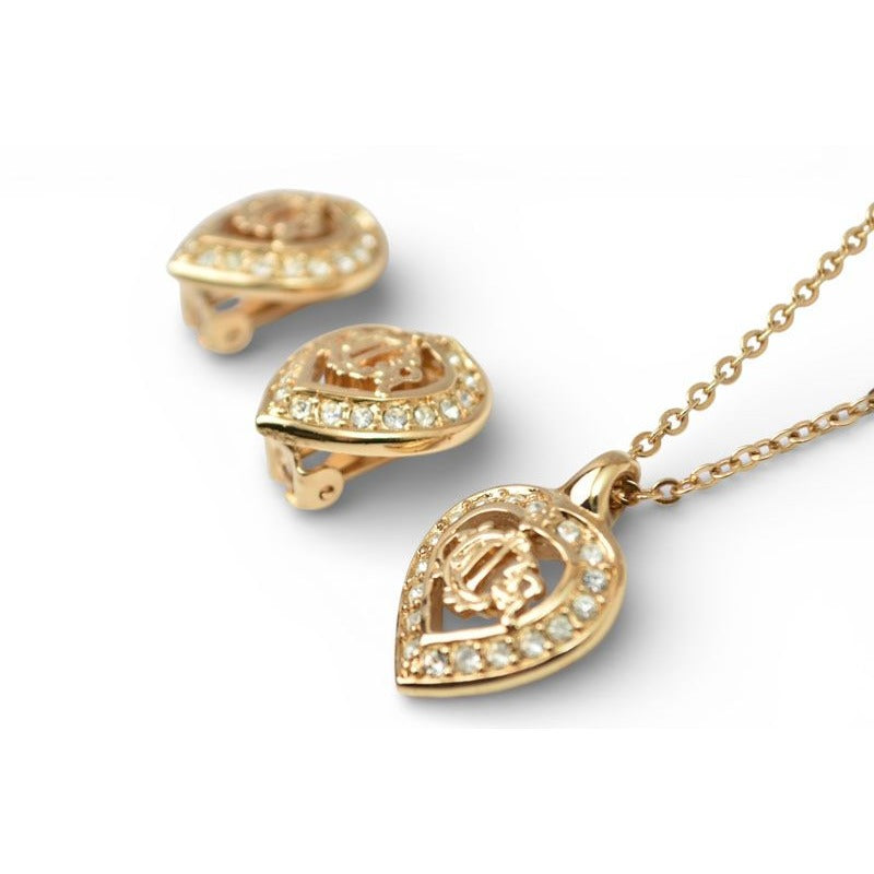 Christian Dior Necklace Earrings Set Vintage Pendant Accessory — view 2