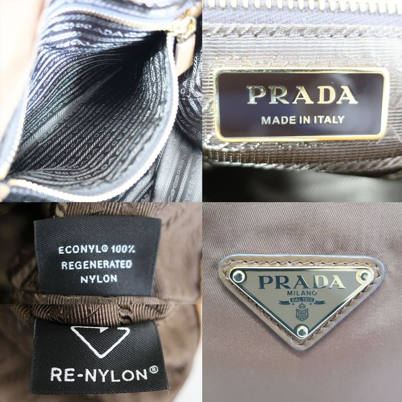 Prada Marina Small Re-nylon Bucket Bag Shoulder Nylon Leather — view 8