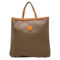 Celine Macadam Pattern Tote Handbag Leather Brown Men Women