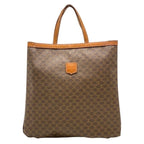 Celine Macadam Pattern Tote Handbag Leather Brown Men Women