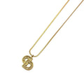 Dior CD Logo Rhinestone Gold Necklace