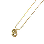 Dior CD Logo Rhinestone Gold Necklace