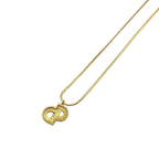 Dior CD Logo Rhinestone Gold Necklace — view 2