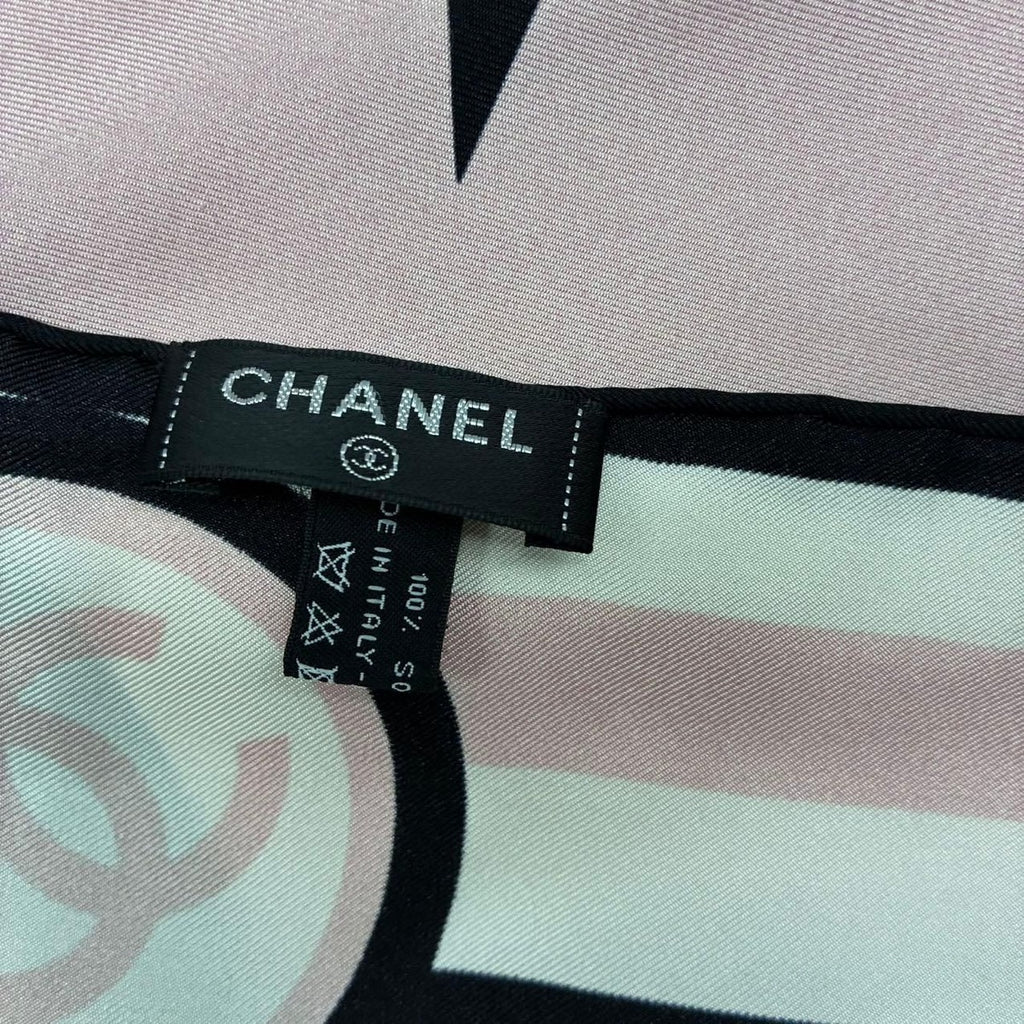 Chanel Large Scarf CC Logo Silk Pink — view 7