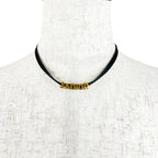 Dior Choker Metal Nylon Black Necklace Gold — view 2