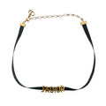 Dior Choker Metal Nylon Black Necklace Gold