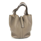 Hermes Handbag Picotin Lock Mm 22 Taurillon Clemence Etoupe Gray