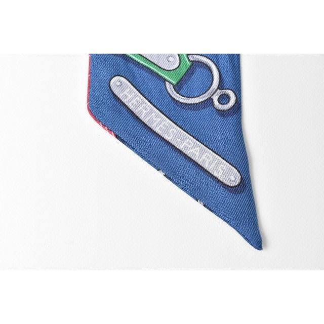 Hermes Twirly Scarf Belt Motif Blue Multi — view 7