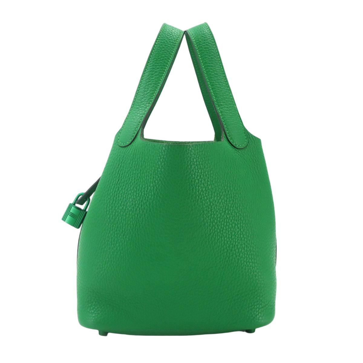 Hermes Picotin Lock PM Monochrome Green Hand Bag Taurillon Clemence Bamboo