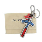 Louis Vuitton Comic Porte Cles Hammer Mp3107 Monogram Metal White Blue — view 3