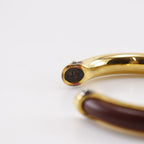 Hermes Vintage Gold Plated and Leather Brown 36.3 g Bangle — view 7