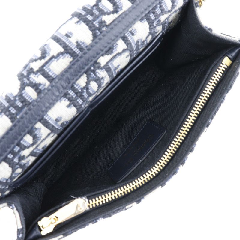 Christian Dior 2-Way Waist Pouch Trotter Oblique Canvas Leather Navy — view 6