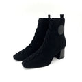 Hermes Volver Boots Short Shoes Knit Chenille Leather Black