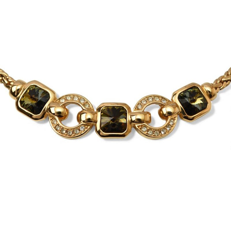 Christian Dior Necklace Vintage Rhinestone Green — view 3