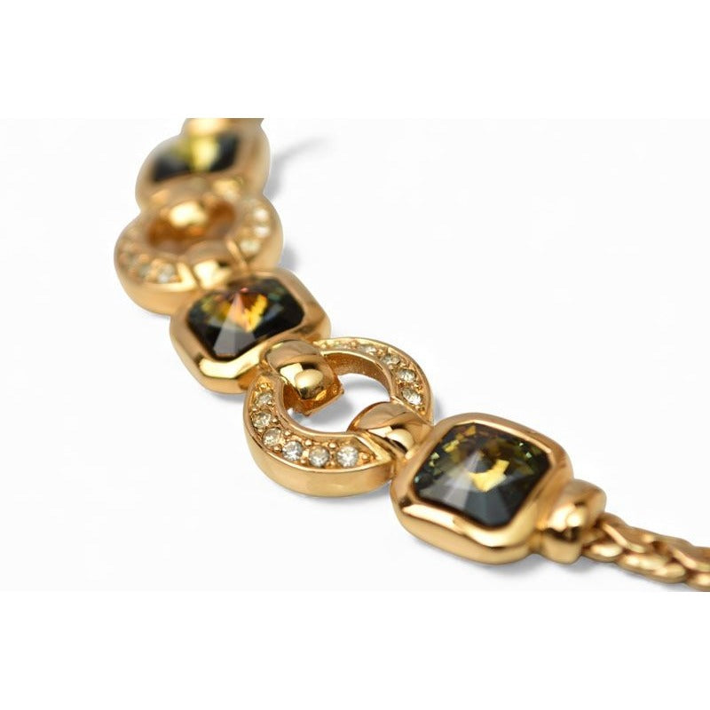 Christian Dior Necklace Vintage Rhinestone Green — view 4