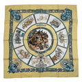 Hermes Scarf Silk Carre 90 Chevaux de Trait Yellow