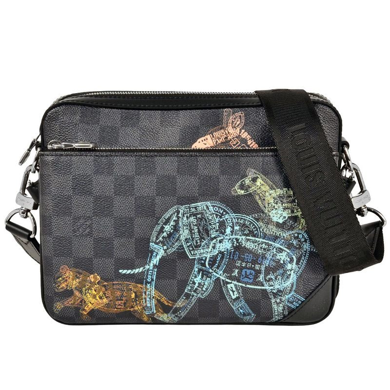 Louis Vuitton Trio Messenger Shoulder Bag Damier Graphite Black RFID