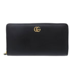 Gucci Round Zipper GG Marmont Leather Black Long Wallet 1001
