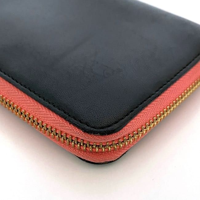 Loewe Round Zipper Long Wallet Black Pink Anagram — view 5