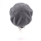 Hermes Cashmere Saint Honore Charm Leather Beret Gray 58 Handbag — view 4