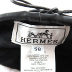 Hermes Cashmere Saint Honore Charm Leather Beret Gray 58 Handbag — view 9