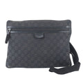 Gucci GG Canvas Leather Shoulder Bag Crossbody Messenger Business Tote Black