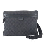 Gucci GG Canvas Leather Shoulder Bag Crossbody Messenger Business Tote Black