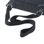 Gucci GG Canvas Leather Shoulder Bag Crossbody Messenger Business Tote Black — view 2