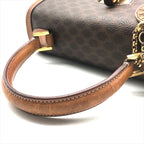 Celine Macadam Turnlock Charm Leather Hand Bag Brown Vintage — view 6