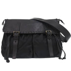 Prada Messenger Bag Bt0582 Crossbody Leather Nylon Nero 1191