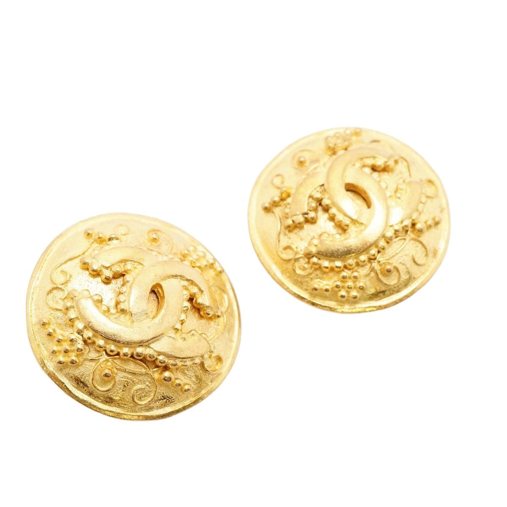 Chanel Earrings Vintage CC Logo Round — view 2