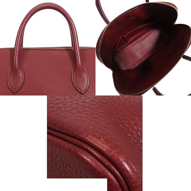 Hermes Bolide Web 31 Rouge Ash Gold Togo Handbag — view 4