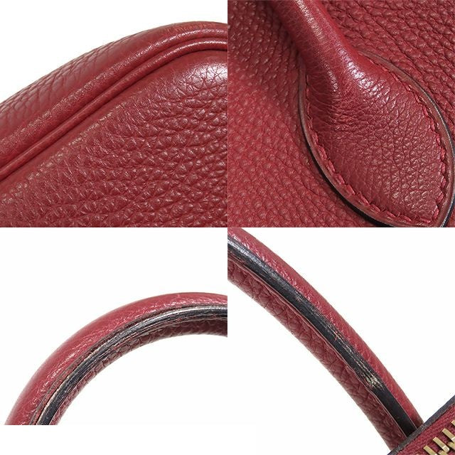 Hermes Bolide Web 31 Rouge Ash Gold Togo Handbag — view 7