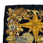 Hermes Scarf Silk Carre 90 Passiflores Passion Flower Black — view 2