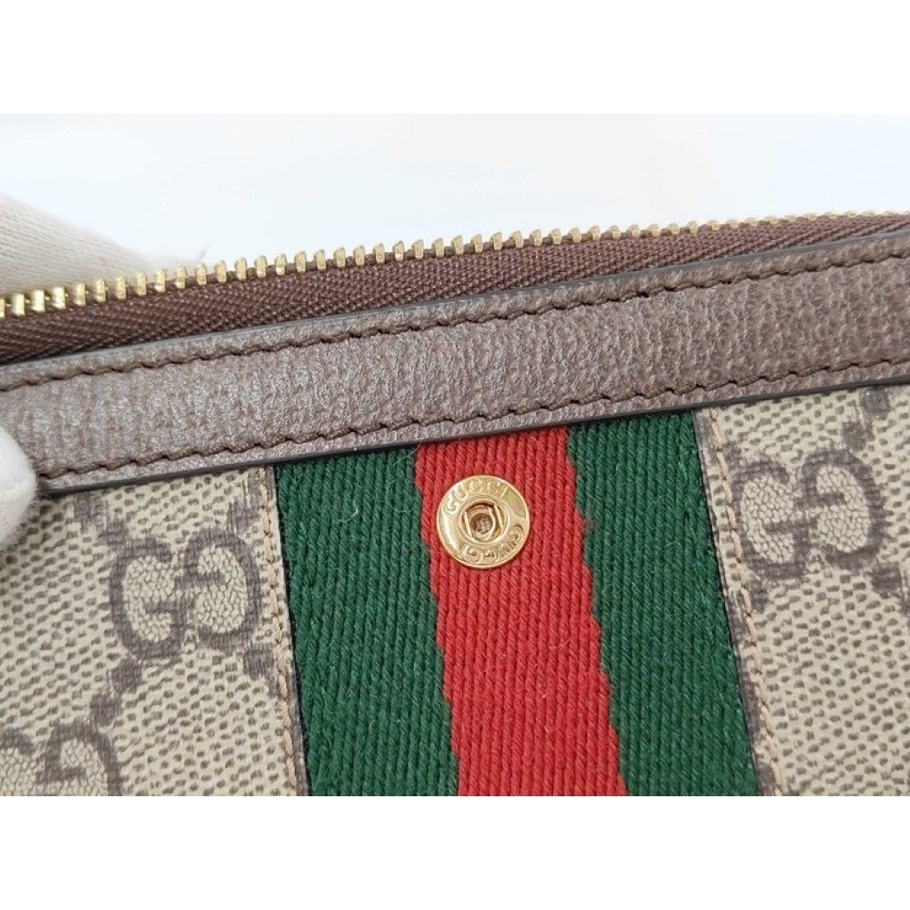Gucci Bifold Wallet Ophidia Brown Beige GG Supreme Leather Gold — view 4