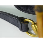 Gucci Bamboo 2-Way Shoulder Bag Pochette Suede Leather Navy — view 5