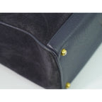 Gucci Bamboo 2-Way Shoulder Bag Pochette Suede Leather Navy — view 7