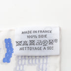 Hermes Scarf Petit Carre 45 Kelly en Perles Silk White Red Blue — view 3