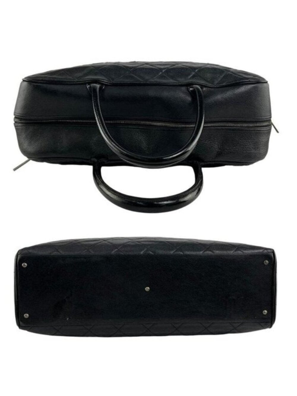 Chanel CC Caviar XL Travel Bag Bowler Tote Weekender Boston Duffle
