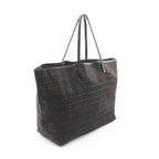 Fendi Tote Zucchino Dark Brown Canvas Leather — view 2