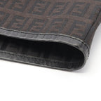 Fendi Tote Zucchino Dark Brown Canvas Leather — view 5