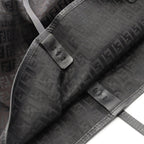 Fendi Tote Zucchino Dark Brown Canvas Leather — view 9