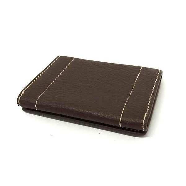 Celine Triomphe Leather Card Case Holder Business Brown — view 2