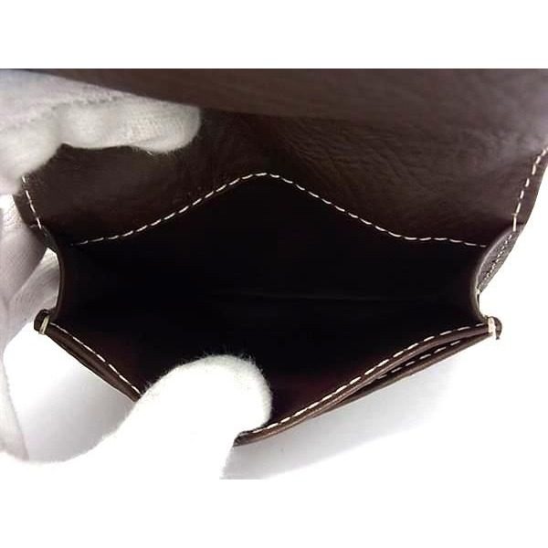 Celine Triomphe Leather Card Case Holder Business Brown — view 4