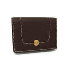 Celine Triomphe Leather Card Case Holder Business Brown