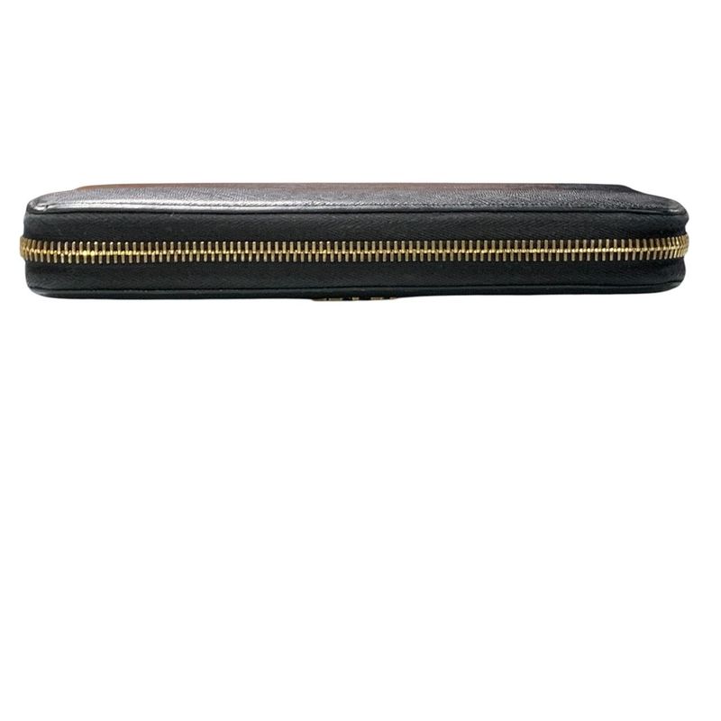 Prada Saffiano Metal Round Zipper Long Wallet 1 Ml506 Black 3347 — view 9