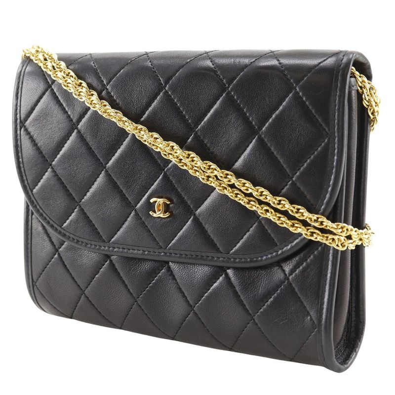 Chanel Quilted Mini Chain Shoulder Lambskin Black Bag — view 2