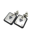 Hermes As De Coeur Heart Earrings Leather Metal Black Silver Stamped Z 0268